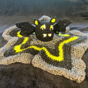 Flying Bat Lovey, neon Halloween soft snuggler