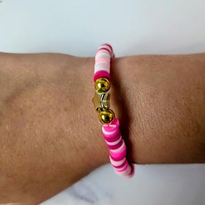 Pink Skies Clay Bead Bracelet