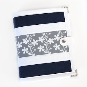 Navy White planner cover / ring binder / filofax /agenda/ organiser/ day planner/ / A5 organiser/ planner binder/ Personal size planner