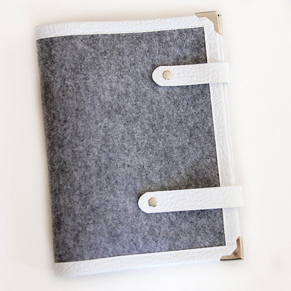 A4 Felt 4 anneaux binder agenda / organisateur / agenda / carnet / journal / journal rechargeable avec séparateurs de poche intérieurs