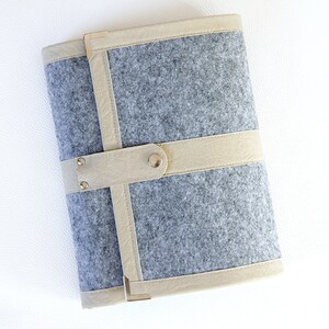 Gray beige planner cover / ring binder / agenda/ organiser/ daily planner/refillable A5 planner binder/ Personel binder