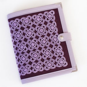 Purple Crochet Planner cover / ring binder / filofax /agenda/ organiser/ day planner/ notebook/ journal/ A5 organizer/ planner binder