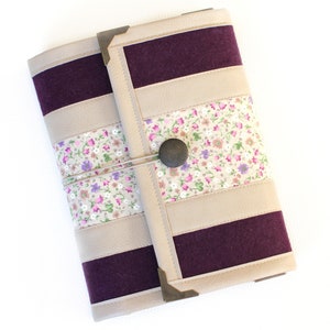 Purple floral planner cover / ring binder / filofax /agenda/ organiser/ day planner/ notebook/ journal/ A5 organizer/ planner binder