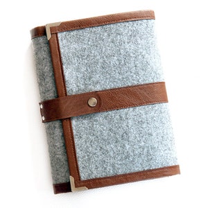 Gray brown planner cover / ring binder /organiser/ daily planner/ notebook/ journal/ diary refillable A5 / personal size/Planner cover