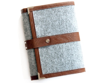 Funda de planificador gris marrón / carpeta de anillas / organizador / planificador diario / cuaderno / diario / agenda recargable A5 / tamaño personal / funda de planificador