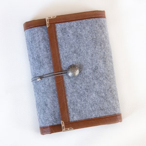 Grau brauner Filz Ringbuch Agenda/ Organizer/ Tagebuch/Notizbuch/A5 Planermappe/Personalplaner