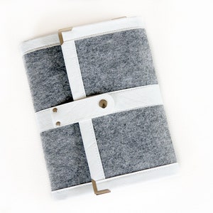 Gray white planner cover / ring binder / agenda/ organiser/ daily planner/ notebook/ journal/ diary refillable A5 / personal size