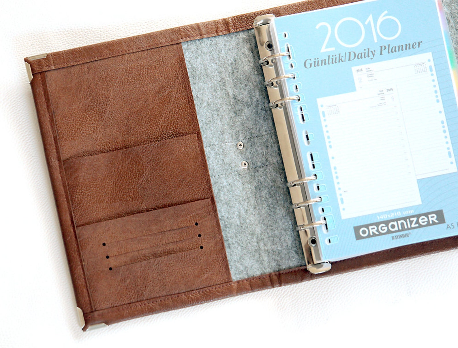 Gray Brown Planner Cover / Ring Binder Daily Etsy