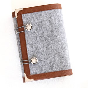 Grau braun filz Ringbuch Agenda/Planer Cover/Organizer/ Tagebuch/A5 Planermappe/Persönliche Mappe