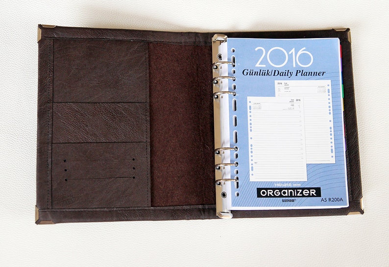 Personal Size/ A5 /A4 Leather Filofax Organizer/ Ring binder / Etsy