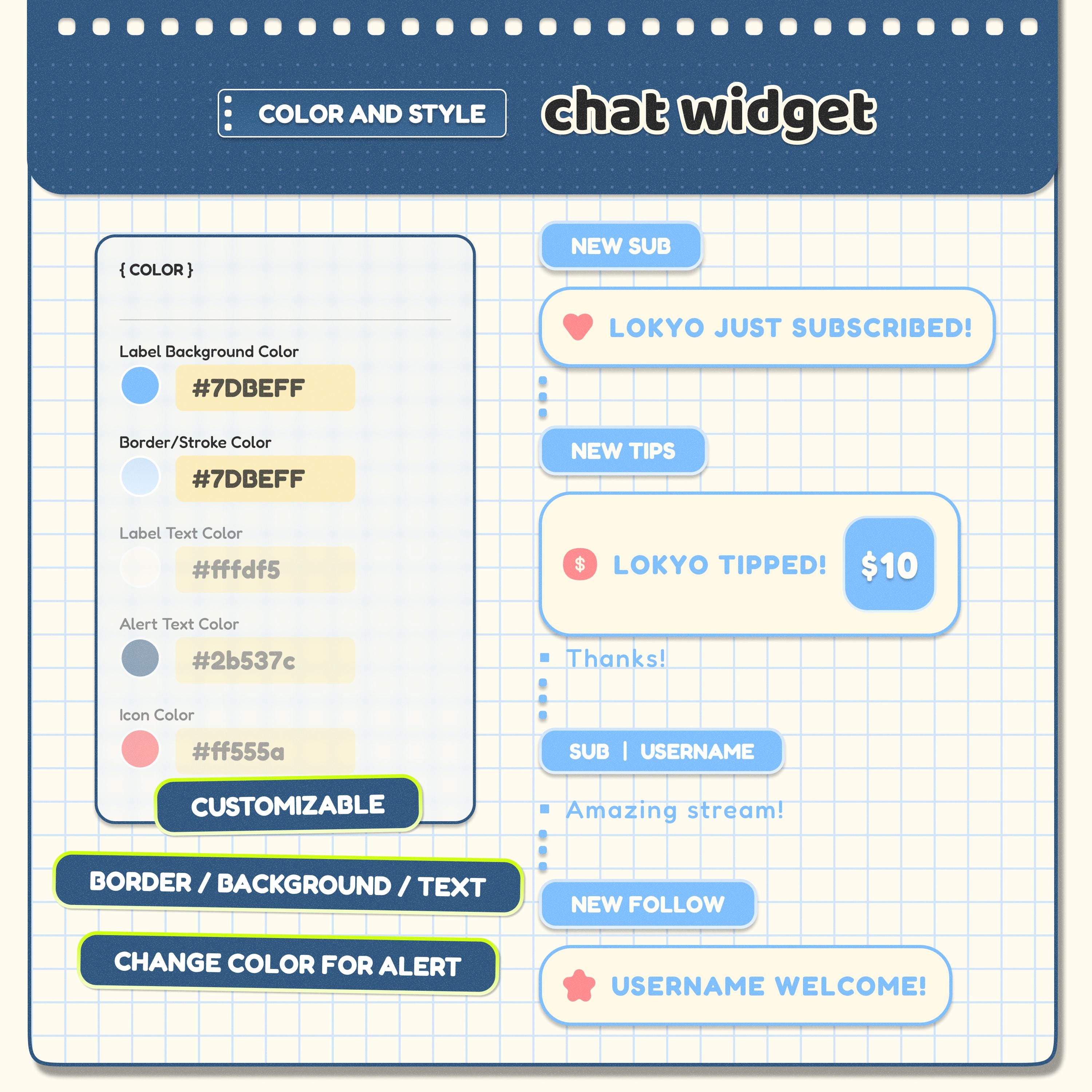 Chat Widget Notebook-style Display for Your Stream — Customizable ...