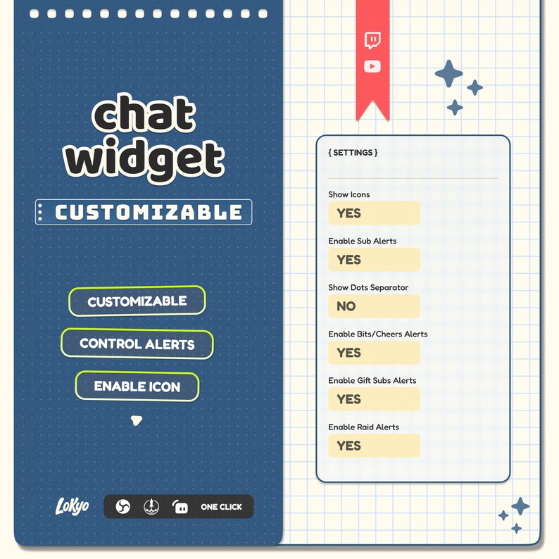 Chat Widget Notebook-style Display for Your Stream — Customizable ...
