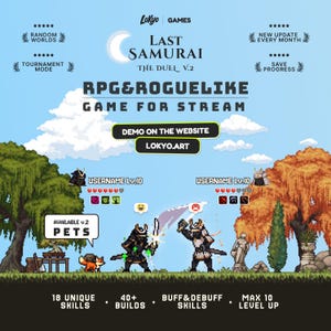 Last Samurai: The Duel Pixel Art RPG Stream Widget – Twitch YouTube Chat Spiel