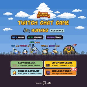Stream Kingdom 2 — Humans Race | Interactive Twitch Overlay Game | Chat-Played City Builder & Arena Battles | OBS Widget for Streamers