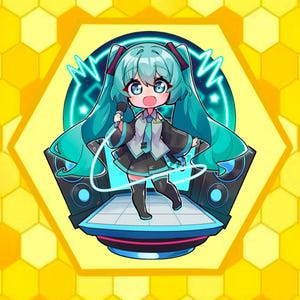 Hatsune Miku Keychain Double Sided