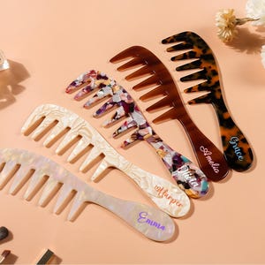 Personlig bredtandad kam för kvinnor: Pärlformad utredningskam, brudtärnepresent, bröllopsgåva, håraccessoar för resor