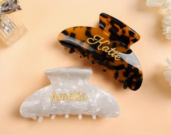Bridesmaid Gift, Personalized Hair Claw Clip, Engraved Customized Name Claw Clip, Custom Name Wedding Hair Accessory, Party Favor