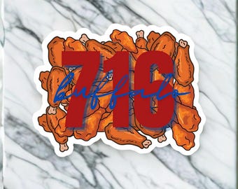 Buffalo New York NY 716 - Chicken Wings Zip Code Sticker