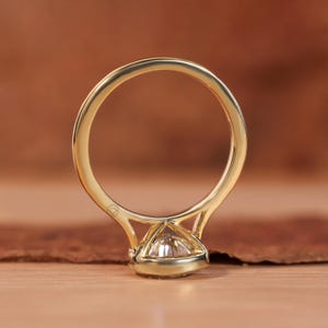 14K gult guld, elegant promise ring, 3,00 CT päronslipad diamantring i labbodlad form, jubileumsring för kvinnor med bezelinfattning, vigselring bild 4