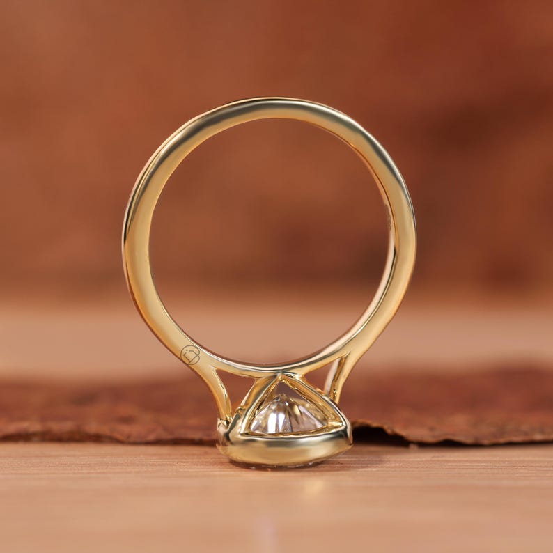 14K gult guld, elegant promise ring, 3,00 CT päronslipad diamantring i labbodlad form, jubileumsring för kvinnor med bezelinfattning, vigselring bild 4
