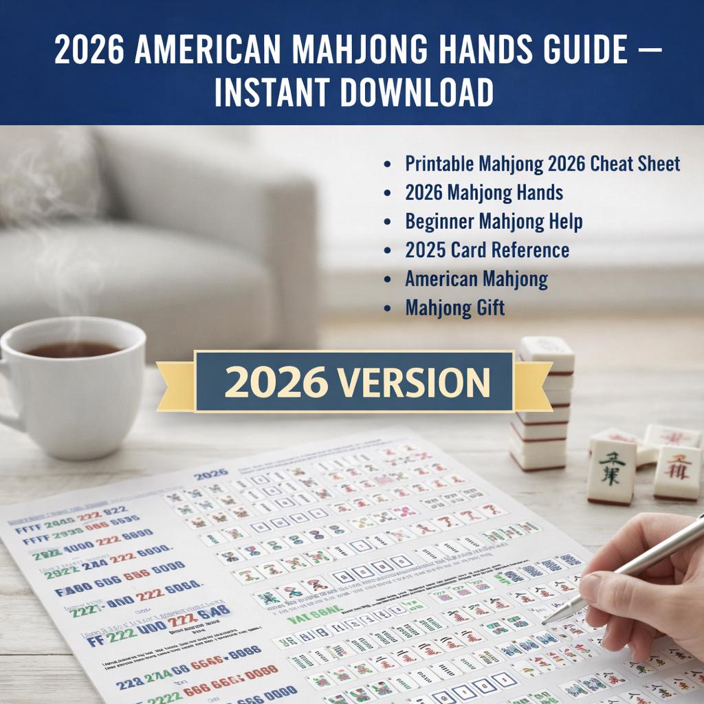 Printable American Mahjong Cheat Sheet, 2026 NMJL Mahjong Hands