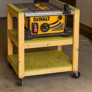 DIY Table Saw Workbench, Modular Table Saw, Mobile Miter Saw Table, Flip Top Workbench, Garage Workstation Plans, Workshop Table DIY Plan