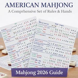 Printable 2026 Card Guide, Mah Jongg Hands Cheat Sheet, Card Reference, Mahjong Gift