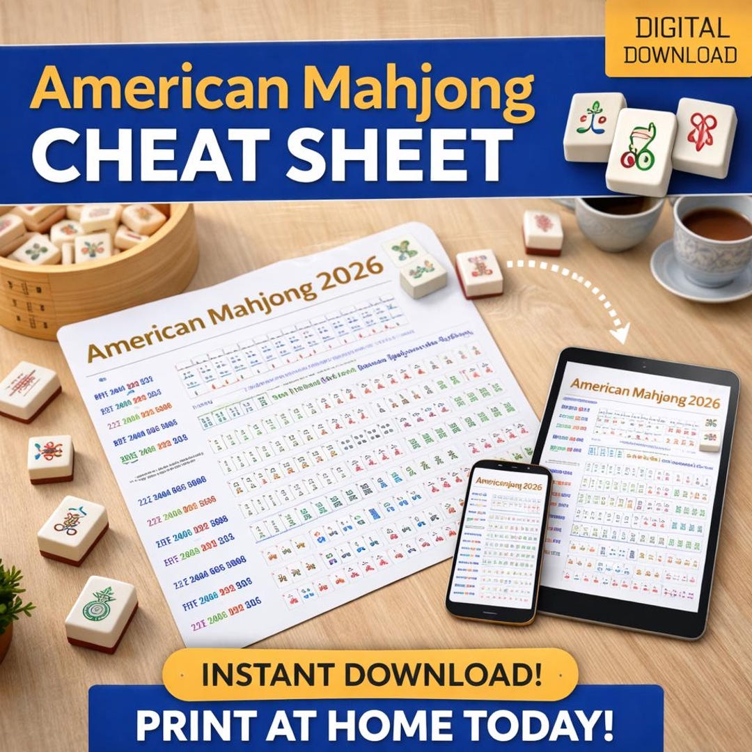 Buy 2026 Mahjong Cheat Sheet Printable, 2026 Mahjong Help, Visual Card ...