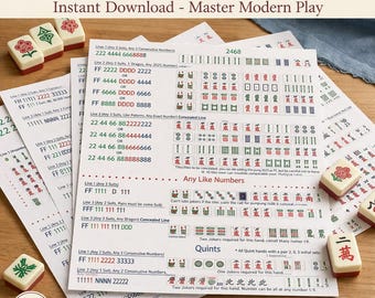 American Mahjong 2026 Cards All Hands, Printable nmjl 2026 Cheat Sheet PDF Download