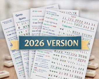 Printable Mahjong 2026 NMJL Card Guide, American Mahjong Cheat Sheet , Beginner Guide, 2026 Hand Reference, Mahjong Gift