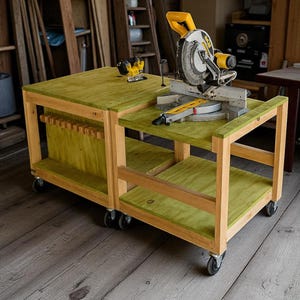 Mobile Saw Workbench Plans: DIY Modular Woodworking Station (PDF Plans)