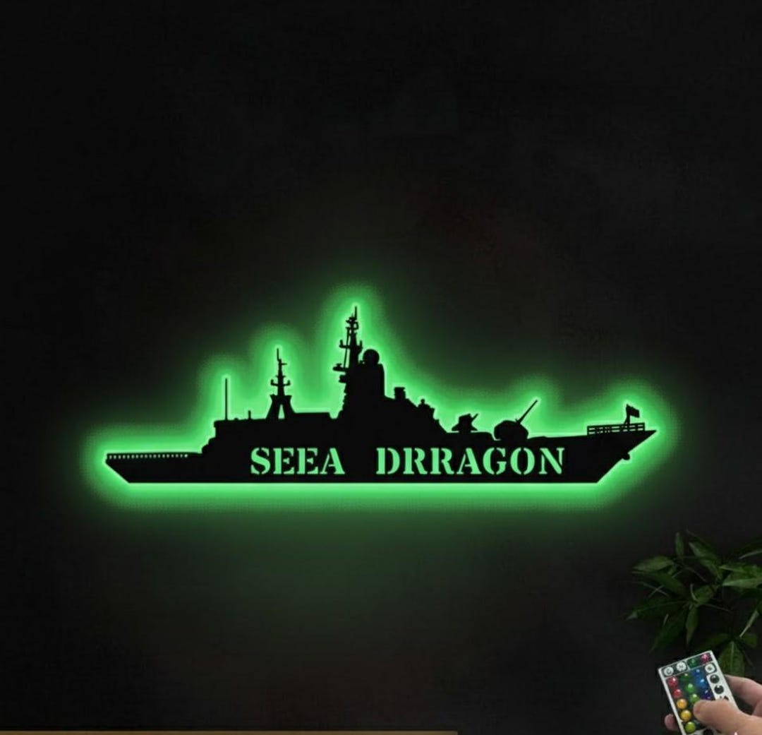 Shipt Led Sign Navy Ship LED Metal Sign, Personalized US Military Wall Art,custom Ship ...