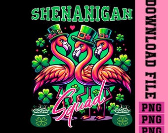 PNG de Shenanigan Squad. Diseño de duende flamenco irlandés para el Día de San Patricio. Descarga divertida de fiesta irlandesa.