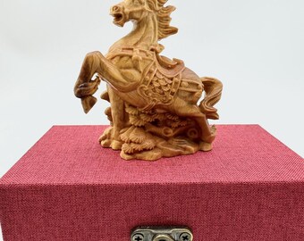 16cm 木製馬彫刻 JOBIN Brienz スイス製 天然木彫刻 木製馬の置物 動物