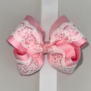 Pretty in Pink Lace Boutique Bow