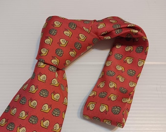 Vintage jaren 90 HERMES PARIS 7461 HA zijden stropdas voor heren, breedte 3,5" slakken gemaakt in Frankrijk