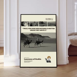 Lawrence of Arabia Poster, Lawrence of Arabia Movie Poster, Mid century Art, Retro Modern Poster, Black And White Poster, Vintage Poster