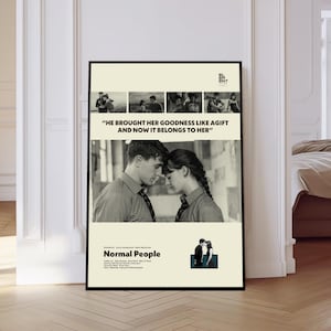 Normal People Movie Poster, Romance Poster, Mid century Art, Retro Modern Poster, Black And White Poster, Vintage Poster