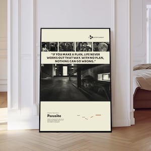 Parasite Poster, Parasite Movie Poster, Thriller Poster, Mid century Art, Retro Modern Poster, Black And White Poster, Vintage Poster