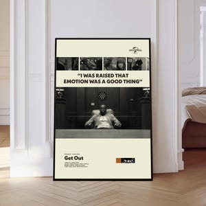 Poster uitgaan, filmposter uitgaan, horrorposter, kunst uit het midden van de eeuw, retro moderne poster, zwart-witposter, vintage poster