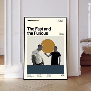 The Fast and the Furious Plakat, Mid-Century Modern Filmkunst