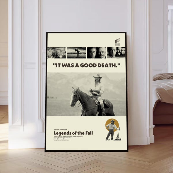 Legends of the Fall Movie Poster, Brad Pitt Film Print, Mid-Century Modern Art, Minimalist Print, Vintage Wall Art, Gift for Him