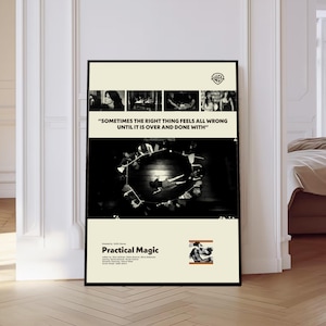 Practical Magic Poster, Practical Magic Movie Poster, Mid century Art, Retro Modern Poster, Black And White Poster, Vintage Poster