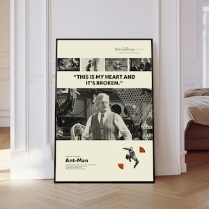 Ant-Man Poster, Ant-Man Movie Poster, Mid century Art, Retro Modern Poster, Black And White Poster, Vintage Movie Poster, Gift for him