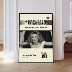 Sex and the City Poster, Sex and the City Tv Series Poster, Mid century Art, Retro Modern Poster, Black And White Poster, Vintage Poster
