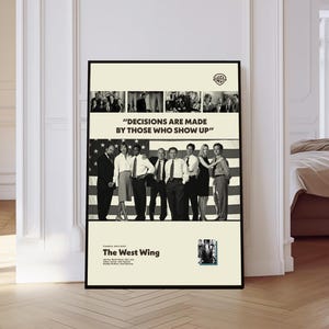 The West Wing Poster, The West Wing Tv Series Poster, Mid century Art, Retro Modern Poster, Black And White Poster, Vintage Poster