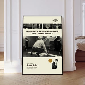 Póster de Steve Jobs, póster de la película Steve Jobs, arte de mediados de siglo, póster retro moderno, póster en blanco y negro, póster de película vintage, regalo para él