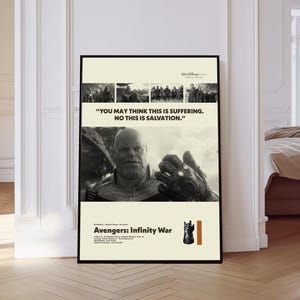 Avengers: Infinity War Poster, Avengers Poster, Sci-fi Poster, Mid century Art, Retro Modern Poster, Black And White Poster, Vintage Poster