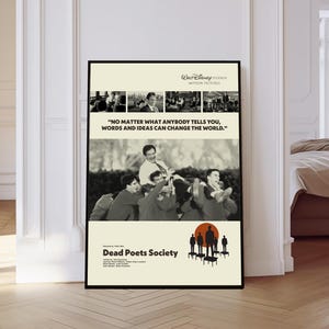 Dead Poets Society Movie Poster, Dead Poets Society Poster, Mid century Art, Retro Modern Poster, Black And White Poster, Vintage Poster