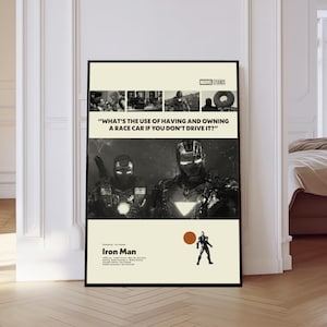 Iron Man Poster, Iron Man Movie Poster, Sci-fi Poster, Mid century Art, Retro Modern Poster, Black And White Poster, Vintage Poster